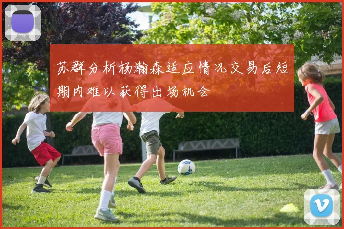 苏群分析杨瀚森适应情况交易后短期内难以获得出场机会